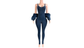 "Pre-Order" Blue Two-Piece Jumpsuit & Jacket Set