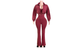 "Pre-Order" Red Wine Two-Piece Jumpsuit & Zip-Up Jacket Set