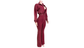 "Pre-Order" Red Wine Two-Piece Jumpsuit & Zip-Up Jacket Set